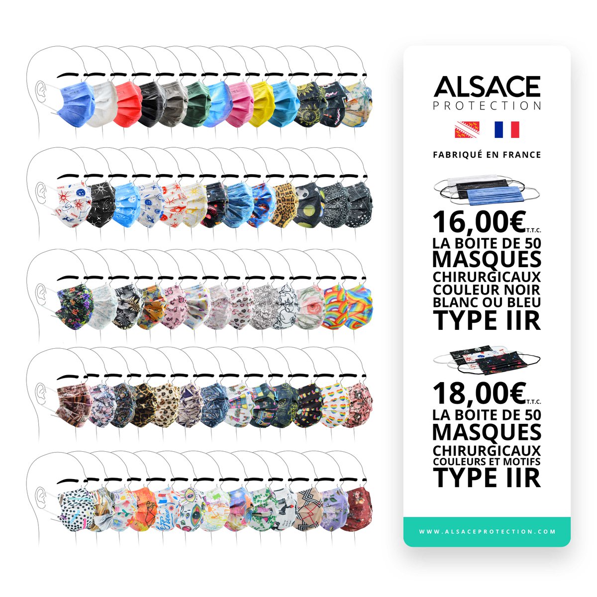 AlsaProtection's tweet image. #AlsaceProtection, Chaque semaine découvrez de nouvelles couleurs et motifs de masques chirurgicaux français, originaux et uniques.

DISPONIBLES MAINTENANT

Uniquement sur : alsaceprotection.com
#COVID #COVID_19 #COVID19 #Coronavirus #France #Alsace #Strasbourg #Paris
