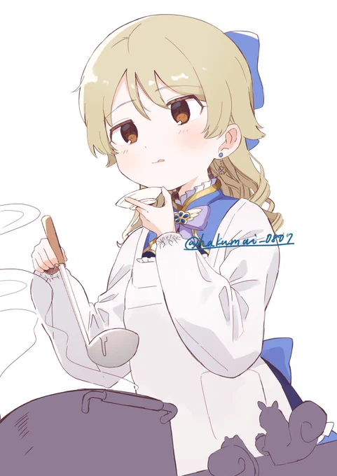 割烹着を着たわふくぼを描きました
#森久保乃々 