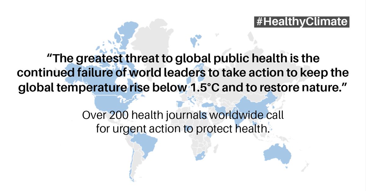 TheCaribbeanMe2's tweet photo. We’re proud to be supporting a joint editorial on climate change and health, simultaneously published by over 200 journals worldwide. We’re calling on world leaders to take urgent action for a #HealthyClimate 
https://t.co/kqGt3B7bdv https://t.co/8LLPsC4QCj