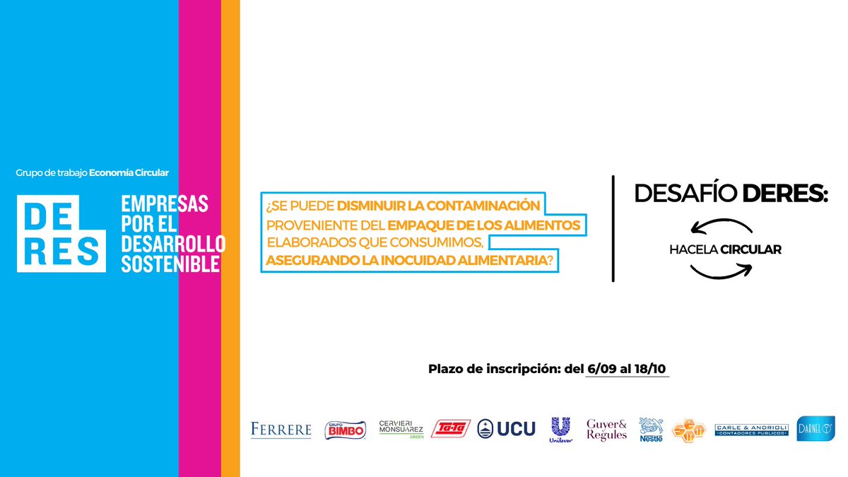 Hacela circular!♻️

Hoy lanzamos el Desafío DERES para aquellos estudiantes de nivel terciario con vocación por el diseño.

El objetivo? Diseñar alternativas para reemplazar/minimizar el plástico de un solo uso! 

Bases y condiciones + form de inscripción👉bit.ly/3yQByFA