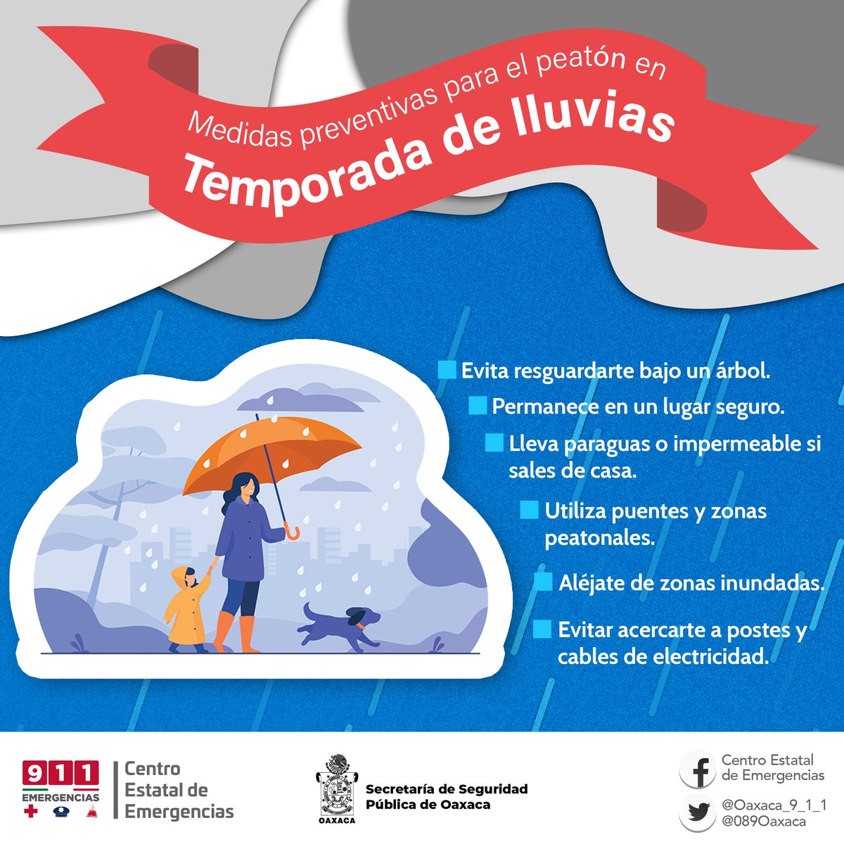 Oaxaca_9_1_1's tweet photo. En temporada de lluvias 🌧️, es importante tomar medidas preventivas para evitar accidentes. 

Si tienes una emergencia reporta al 9⃣1⃣1⃣. #Oaxaca #ÚsaloConResponsabilidad https://t.co/N5kA3CYLyW