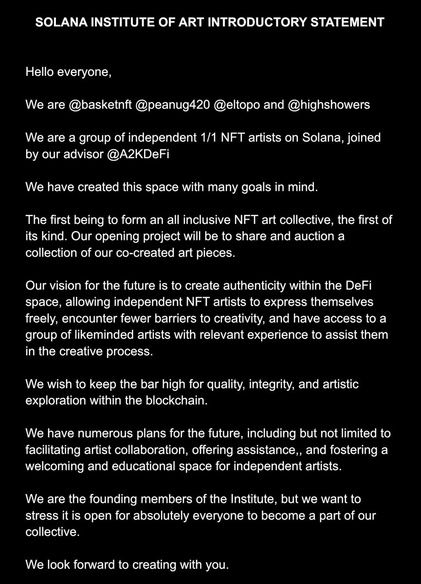 Solana Institute of Art tweet media