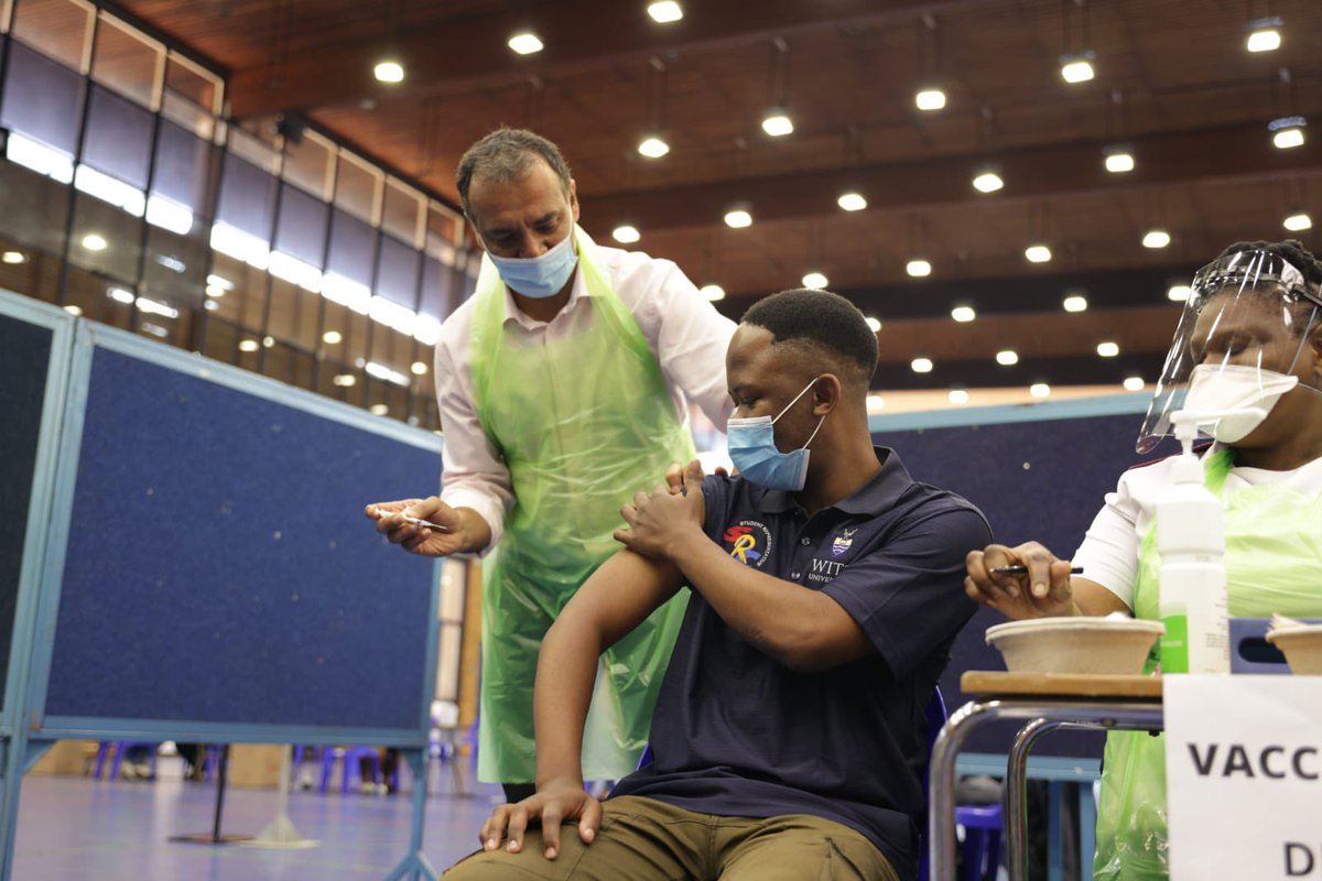 Wits_SRC's tweet photo. Today we launched a vaccination site on campus. Too many lives and livelihoods have been lost in just the past two years. Covid-19 is real. Get vaccinated. 

Wits students and staff are encouraged to go get vaccinated at the Old Mutual Sports Hall. https://t.co/IBjb8AsIym