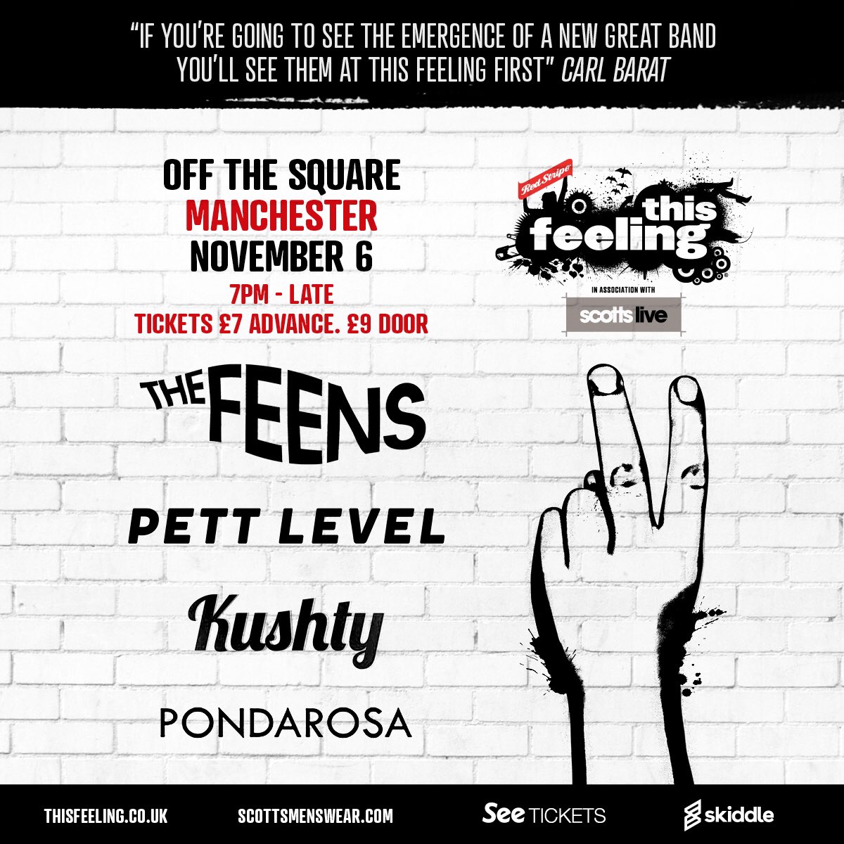 MANCHESTER // It’s been too long. We are so excited to be supporting our pals <a href="/feensband/">THE FEENS</a> again on November 6th at Off The Square. We’re bringing new tunes and a big new vibe, do not miss this one! Thanks to our mates <a href="/This_Feeling/">This Feeling</a> for having us on. Tix at: skiddle.com/e/35835609