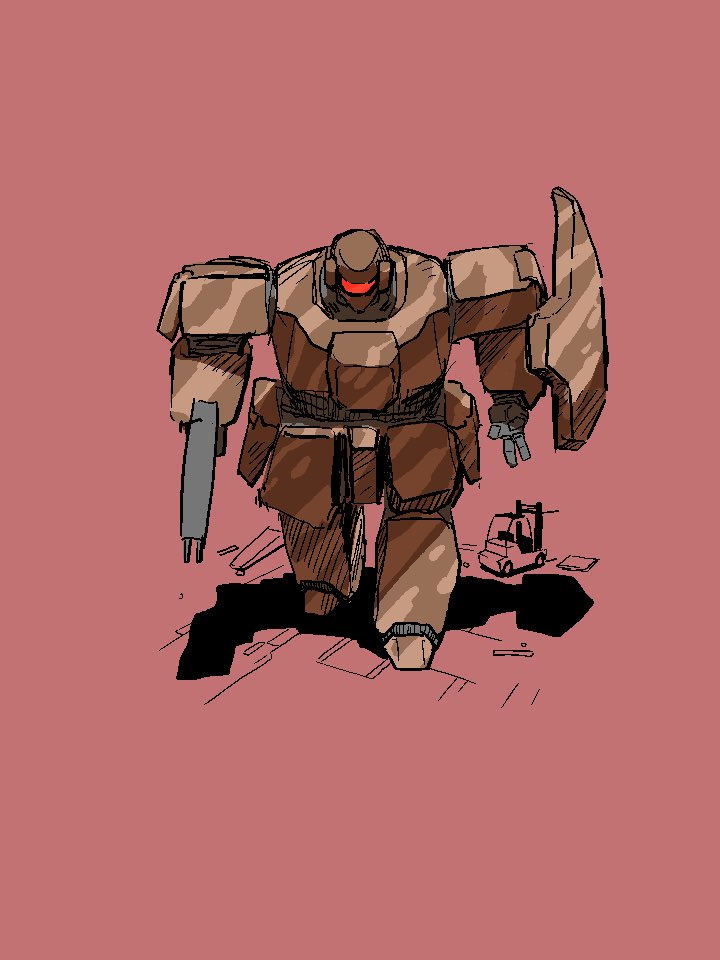 mecha robot no humans pink background solo red eyes science fiction  illustration images