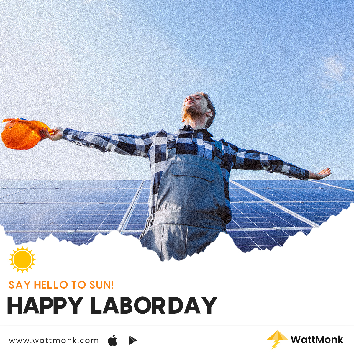 Say Hello to #SUN
Wattmonk wishes you a Happy Labor Day
Wattmonk.com Or Call (973) 609-9241
#happylaborday #happylabordayweekend #happylabourday #pvpanels #design #architect  #rendering #architectural #usasolar #renewableenergy #solarpanels #solarpower #cleanenergy
