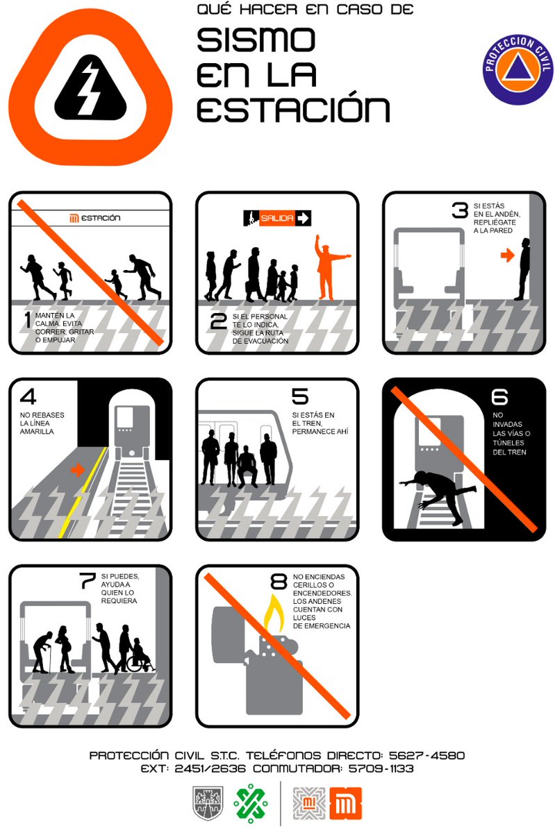 Durante un sismo guarda la calma y sigue las instrucciones del personal del Sistema, las instalaciones del Metro son seguras.