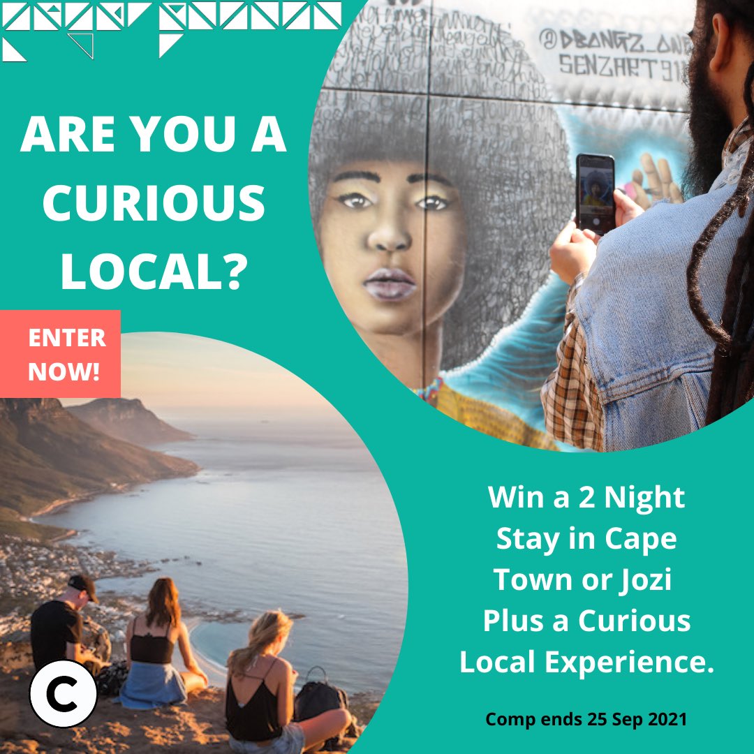 CuriocityAfrica's tweet photo. Are you a Curious Local?

Win a 2 Night Stay in CPT, Jozi Or Cradle of Humankind Plus a Curious Locals Experience!

Enter Now:
1. Complete the form: https://t.co/KLPQ9xBK7t
2. Comment below the Facebook competition post &amp; tell us which getaway you'd choose &amp; why.

#CURIOUSLOCALS https://t.co/0JYrZSYzFm