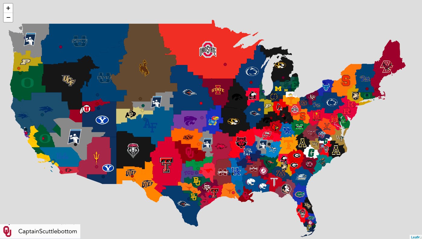 College Football Imperialism Map Redditcfb On Twitter: "The College Football Imperialism Map Is Back With A  New Host! They've Even Made An Interactive Map You Can Play Around With.  Https://T.co/W0Vevtpahv Https://T.co/W9Oh0Hqaae" / Twitter