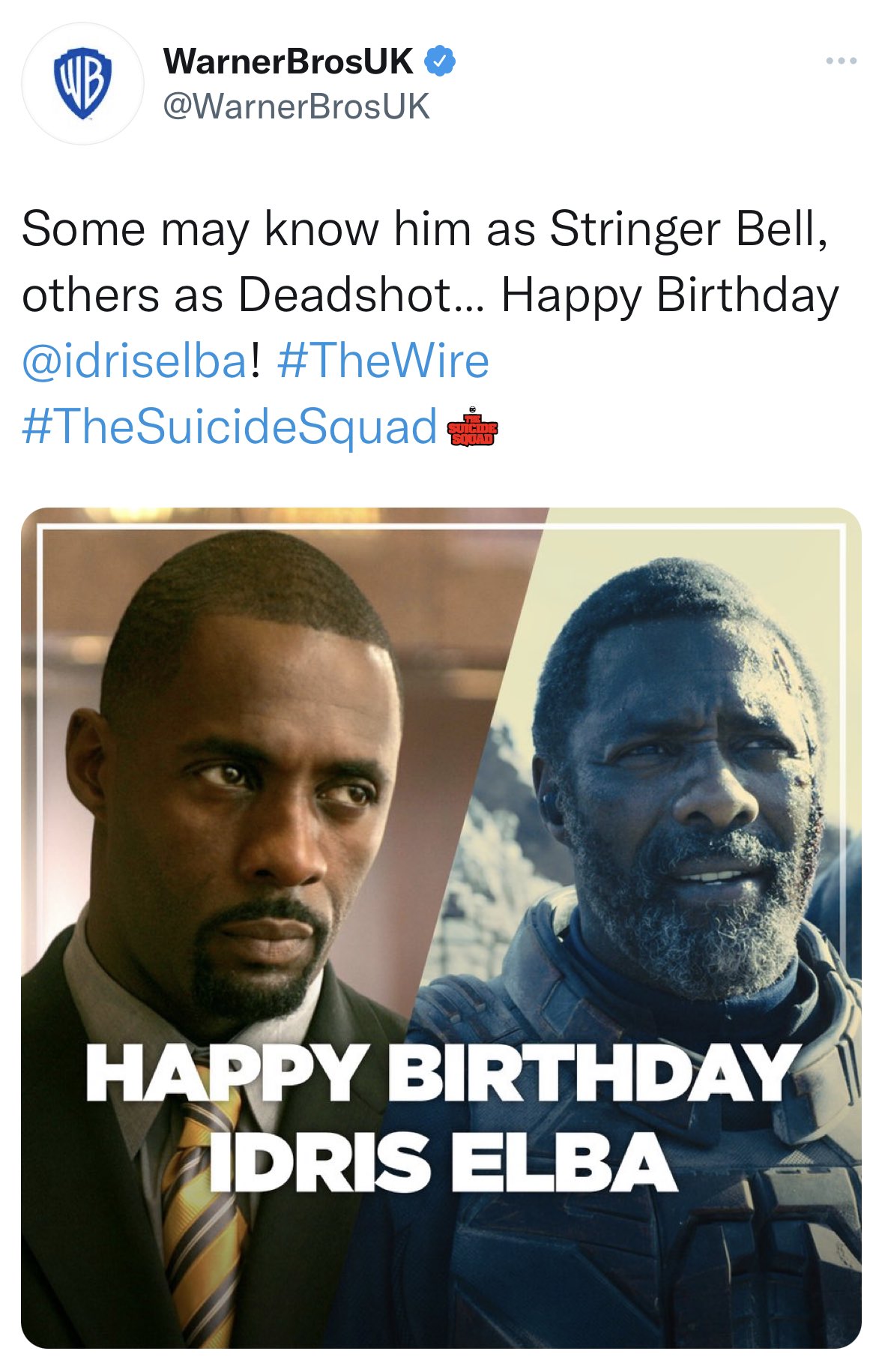 Скриншот твита от Warner Bros.