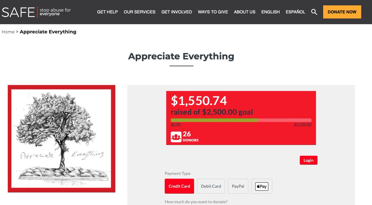 OVER $1,500 RAISED!!! My album has raised over $1,500 for SAFE in less than a month! Thank you everyone who has contributed. You're all amazing! There's still time to contribute and get us all the way to our goal. Just click the link below:
safeaustin.org/appreciateever…