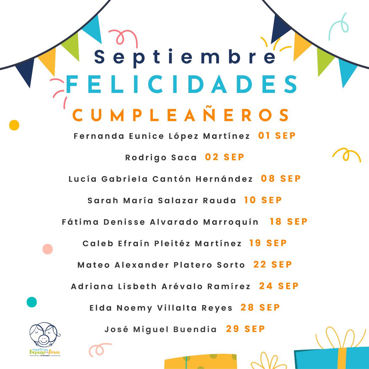 Felicitamos a todos los cumpleañeros de Septiembre 🤩🥳 ¡Qué disfruten junto a todos sus seres queridos! 🥳