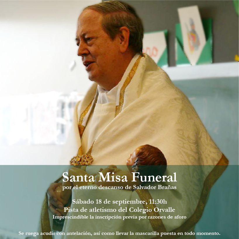 🙏🏼 El próximo sábado 18 celebraremos una Misa - Funeral por el eterno descanso de don Salvador Brañas. 
🔗 Inscripción imprescindible para cumplir con todas las medidas sanitarias en forms.gle/zrivnHqsjHqq7L…