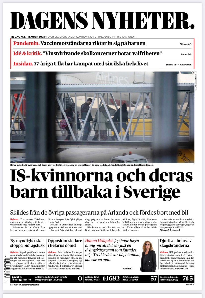 DN:s förstasida tisdag.