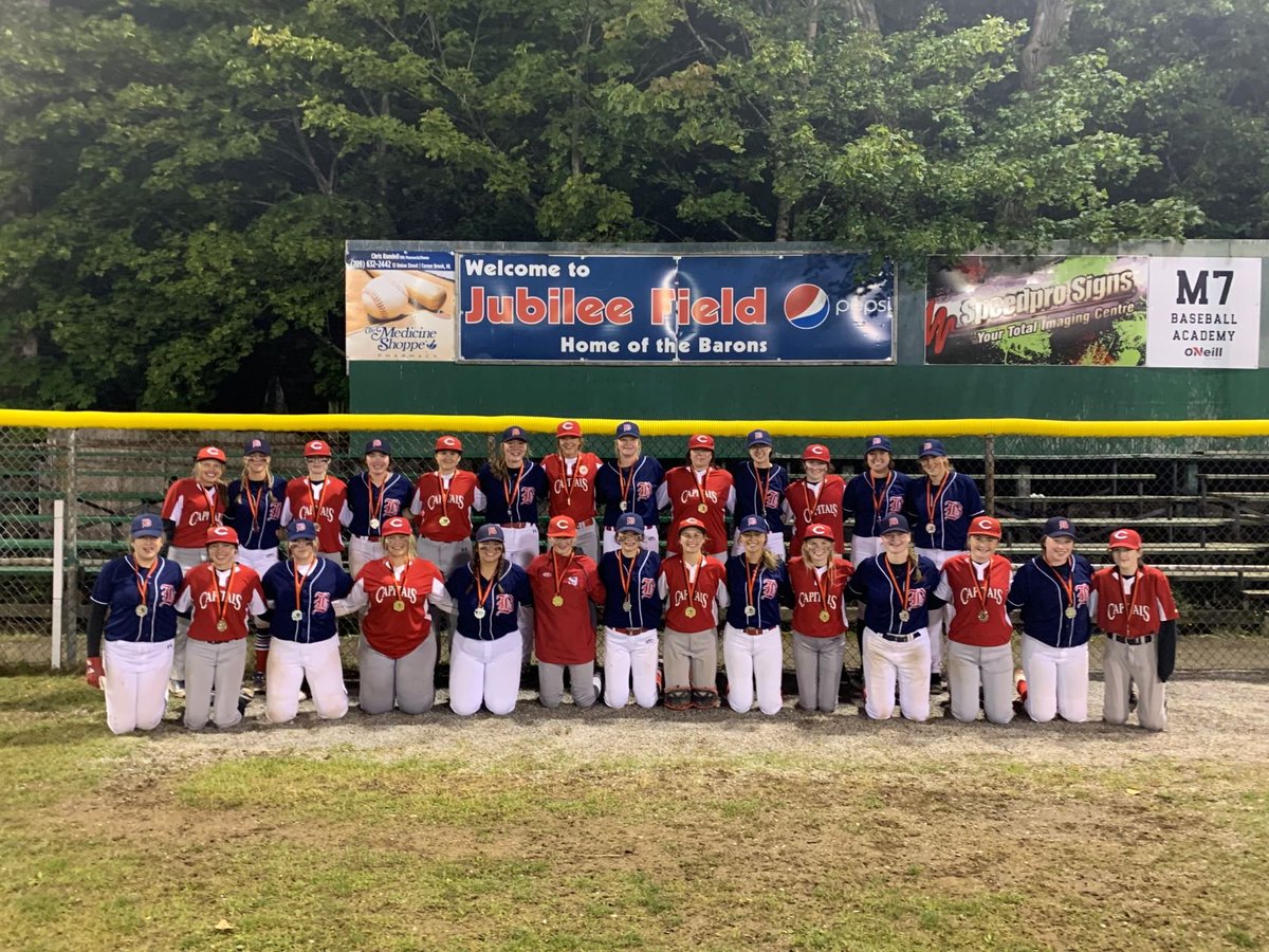 MarkHealyNL's tweet photo. Game 4 under the lights Sunday Night at @JubileeField @baseballstjohns @CapsGirls defeat the @CbbaCB #Barons 13 - 5 to win the best of Five series 3 - 1 and capture the @NLGirlsBaseball #21U Provincial Championship. #TheseGirlsCanPlay #Caps #Barons #Classic https://t.co/AwSg8pcwZv