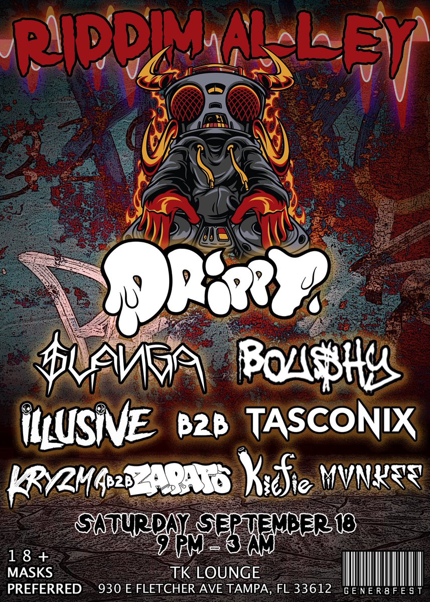 3 shows coming all within the next 2 weeks!!

9/11 Haltom City TX
9/17 &amp; 9/18 Tampa FL

Lots of bass, lots of wubs, and lots of vibes. See you there 👀

Tickets ⬇️
linktr.ee/gener8fest