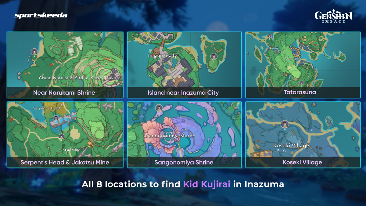 Sportskeeda Genshin Impact on Twitter "All 8 locations to find Kid