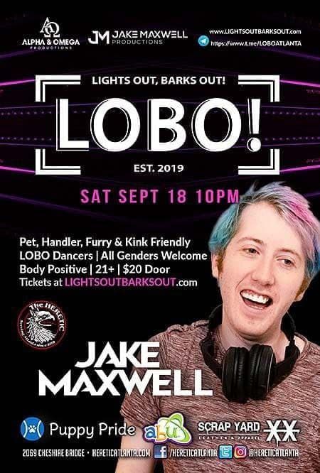 MrATLEagle2018's tweet photo. LOBO: Lights Out, Barks Out!

A pup, fur, and kink-friendly event coming September 18th to the Atlanta Heretic! Tickets are on sale now so don't forget to pick one up

https://t.co/2diWeOAD8f

Don't forget to join the LOBO ATL Telegram Chat at: https://t.co/BLyEbzvN2F https://t.co/kvkkN9VDMA