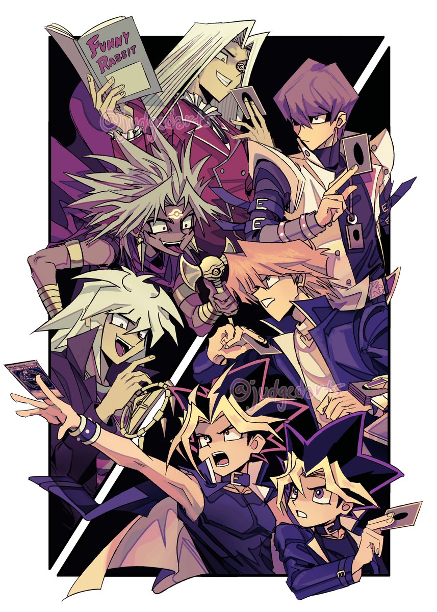 judgedarts's tweet image. finished a yugioh duel monsters illust for a future tote bag im making! 🥺🙏💖