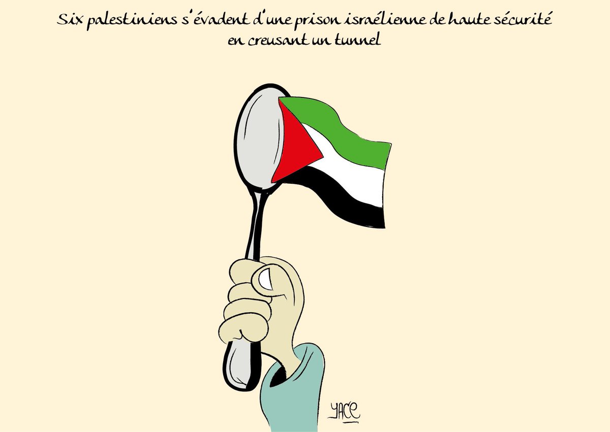 iamyace's tweet image. Six palestiniens s’evadent
#yAce #dessin #PalestinianPrisoners #Palestine