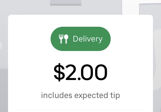 ridesharethis's tweet photo. @ShottAnna @UberEats 20% on $2.. that's $2.40 nooo thank you. https://t.co/hObh9dFuDt