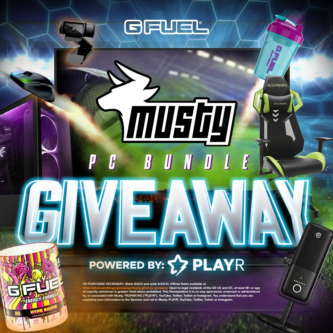 amustycow's tweet image. y&apos;all have been asking, so here&apos;s a HUGE GIVEAWAY

RT + follow 🔄
@GFuelEnergy 
@amustycow
AND tag a friend!

enter here: gfuel.ly/mustygiveaway

no purchase necessary. ends 9/20/21. 18+, 50 US &amp;amp; DC. gfuel.com/blogs/giveaway… for official rules. Void where prohibited.