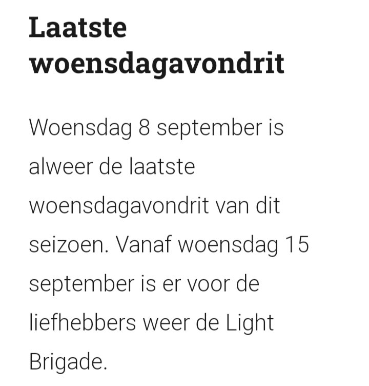 A.s. woensdag, 19u is onze laatste open Woensdagavondrit. 
Start: Noordzijde Maasbrug, Grave. 
Fiets gerust mee! Denk wel om een helm en goede💡.
Check onze website.
#SamenuitSamenthuis
#wielrennen
<a href="/fietssportmag/">Fietssport</a>
<a href="/brabantfietst/">Ons Brabant Fietst</a>
twcgrave.nl
