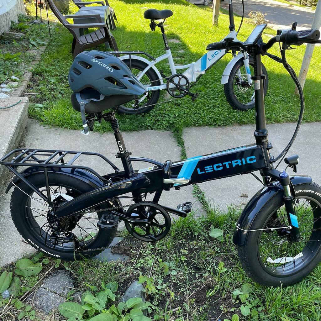 shawnp0wers's tweet photo. Donna’s birthday gift arrived today! We both have #LectricXP brand pedal-assist bikes. We already took a ride, and they’re so much fun!!! You can pedal as hard or as little as you like. Hills are SO MUCH less horrible. :) https://t.co/xtKXGycPkN https://t.co/W0oohtXRKF