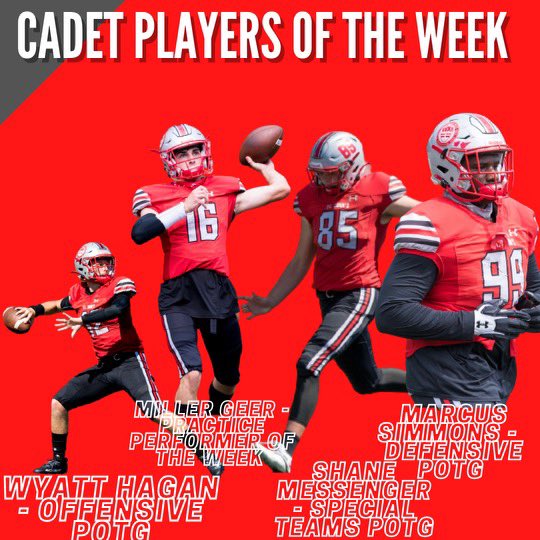 Congrats to Our Players of the Week
<a href="/wyatt_hagan12/">Wyatt Hagan</a> <a href="/messenger_shane/">Shane Messenger</a> <a href="/msimmons62/">Marcus Simmons Jr</a> <a href="/MillerAGeer/">Miller A Geer</a>
