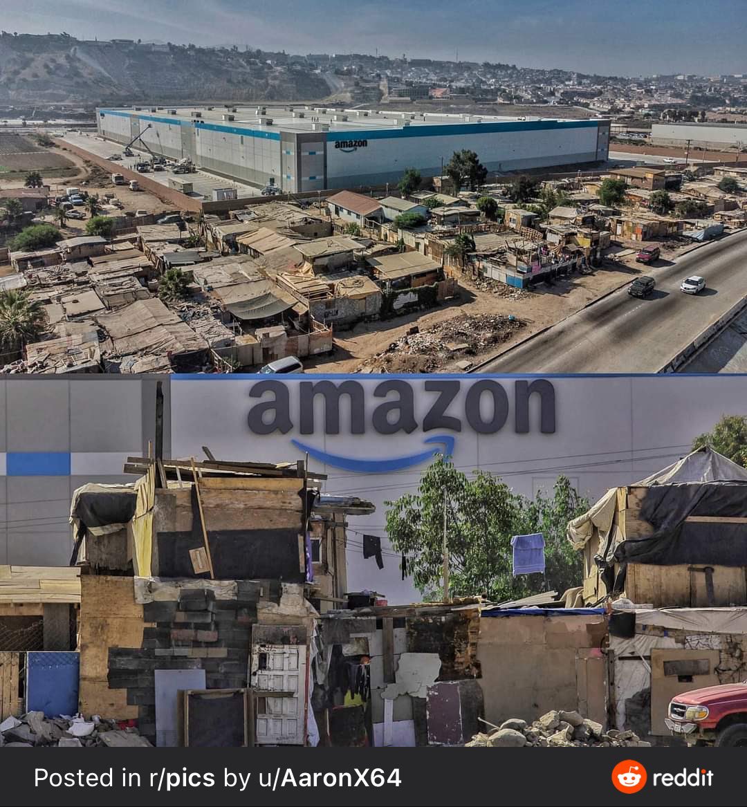 JoePompliano's tweet photo. The new Amazon facility in Tijuana, Mexico, is a wild image… https://t.co/V4OEhUEKms