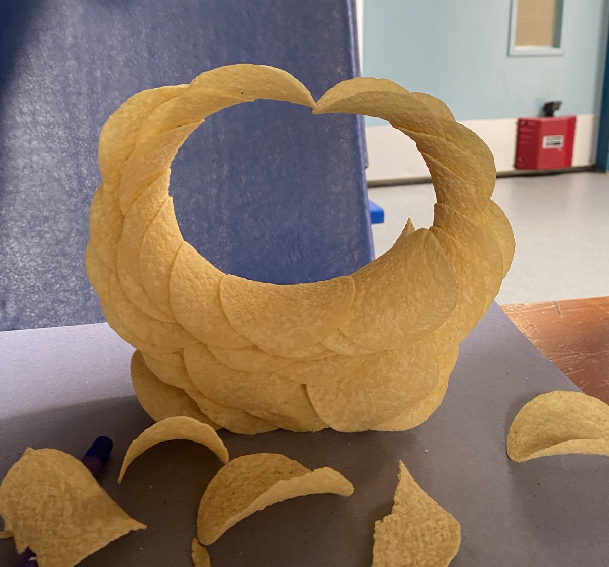 anneproctor31's tweet photo. These Pringles sculptures took teamwork and patience ! #nosnacking #pringleringle #challenge @Pringles_UK @Pringles https://t.co/w1KvWq3M3G