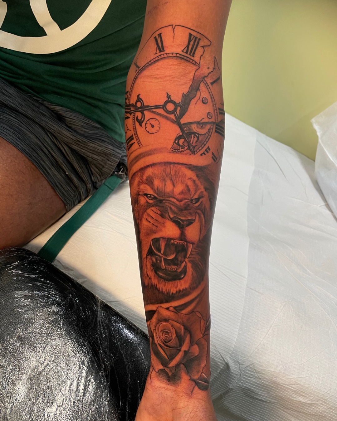 Buy Full Sleeve Temporary Tattoos Arm Rose Flower Clock Tattoo Online in  India  Etsy