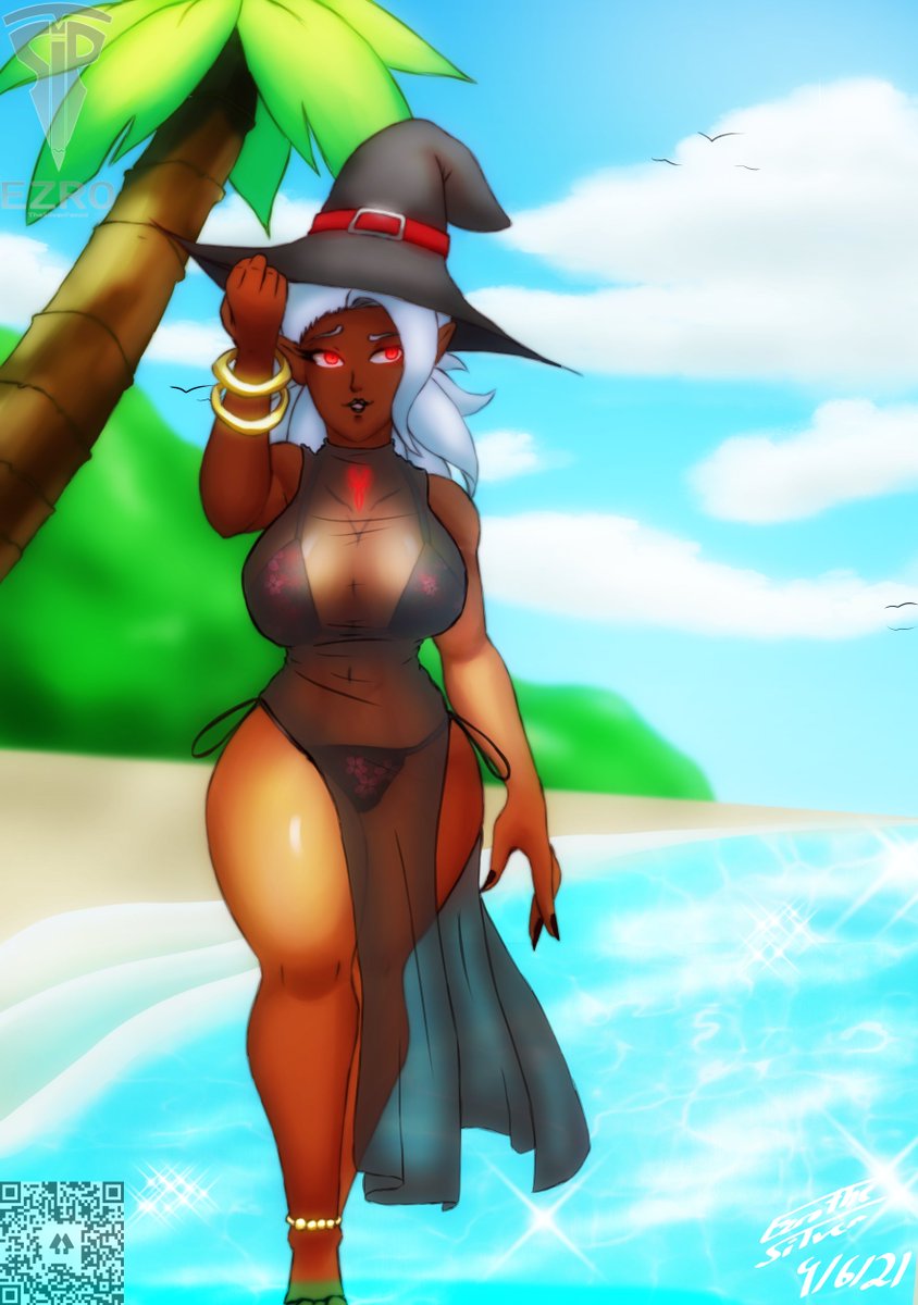 TheSilverArtis2's tweet photo. Aye thanks to @daffduff_art  for the #ocweek prompt because oh boy was I in a fuss for what to draw. Out of it came my oc Diane taking a lil beach stroll.

#femaleoc #femalevampire #digitalart https://t.co/pV1LVHhw0b