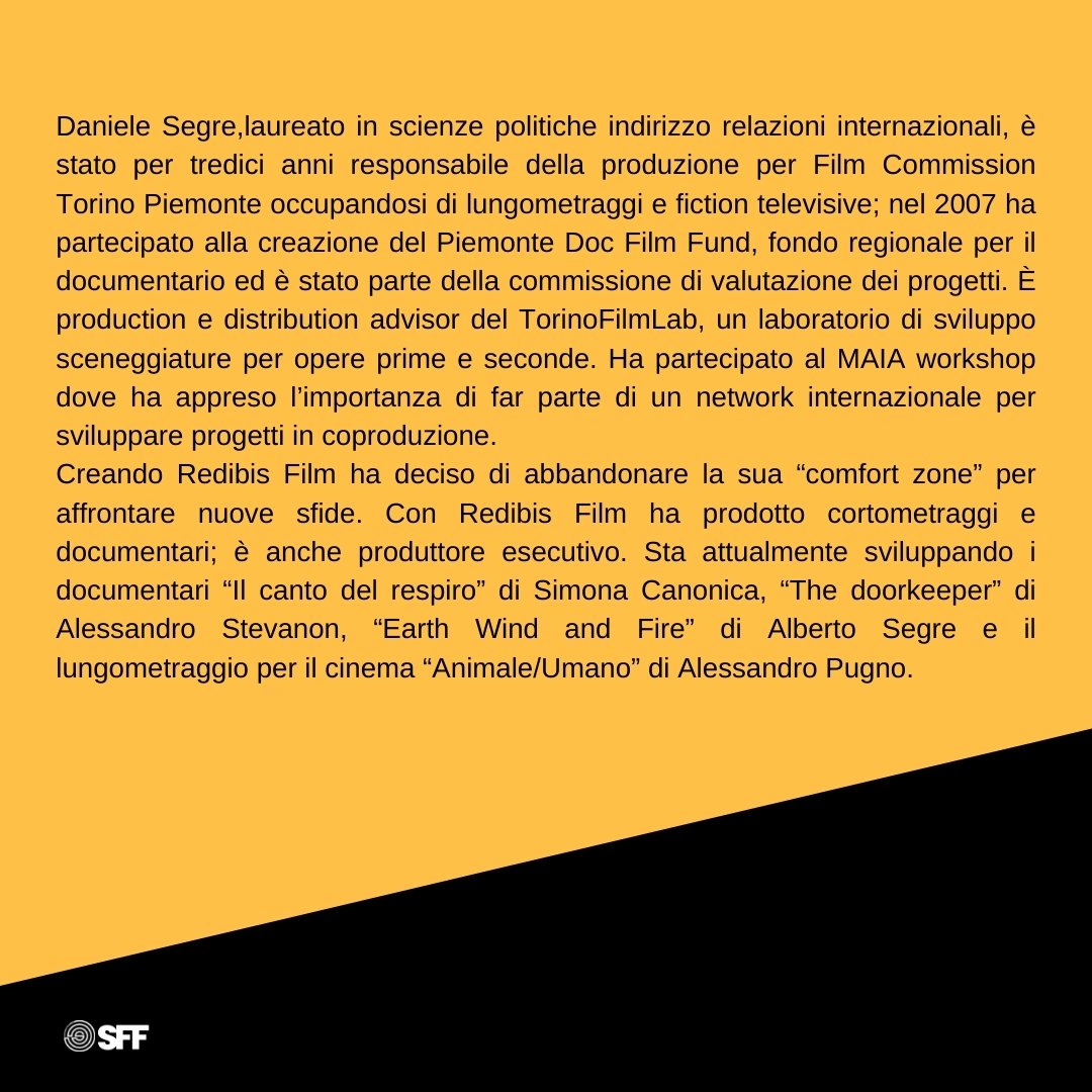 Ecco la Giuria della sezione #SENTIEROFILMPITCH2021.🎬🏆
.
Continuiamo con Daniele Segre, produttore per @redibisfilm , felici di averlo nella nostra prima giuria! 😉
. 
📣Sarà presente al Festival durante la Sessione dei Pitch aperta al pubblico Sabato 11 Settembre ore 15.00. 📣