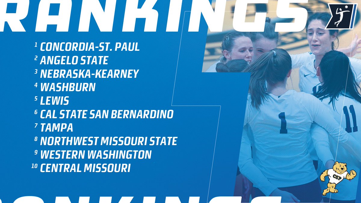 First #D2VB poll of the regular season! ⤵️

<a href="/AVCAVolleyball/">AVCA</a> #NCAAD2 Poll:
1. Concordia-St. Paul
2. Angelo State
3. Nebraska-Kearney
4-25: b.link/0906D2VB