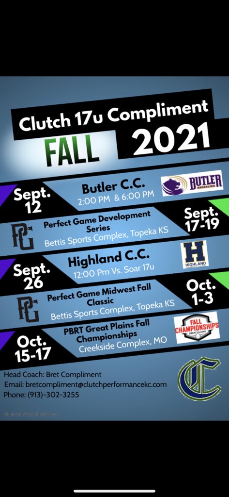 CooperA333's tweet image. Fall Schedule @ClutchAcademyKC