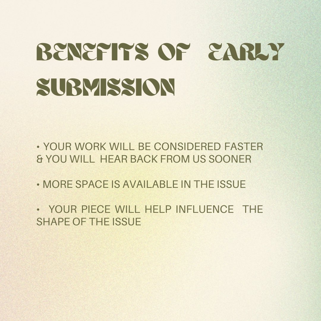 trying to decide whether to submit to us? here are some reasons to go for it now! we’ve gotten some great stuff so far &amp; we can’t wait to see what lands in our inbox next 🤩