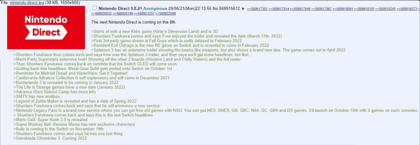 Nintendo Direct Leaks Twitter