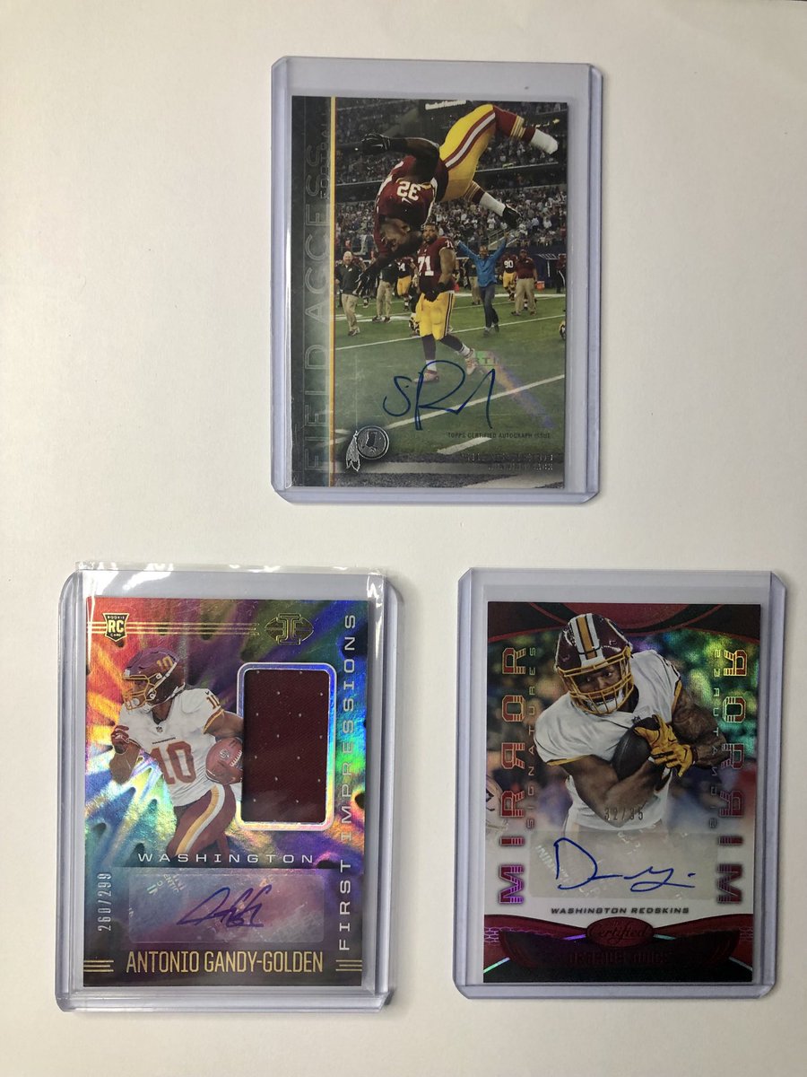 Washington Football Team Lot - $12 
Add $4 BWMT

Antonio Gandy-Golden /299
Derrius Guice /35

⁦<a href="/HobbyConnector/">The Hobby Connector ™</a>⁩ ⁦<a href="/Hobby_Connect/">Hobby Connection(Colton)</a>⁩ ⁦<a href="/sports_sell/">@SPORTS_SΞLL</a>⁩