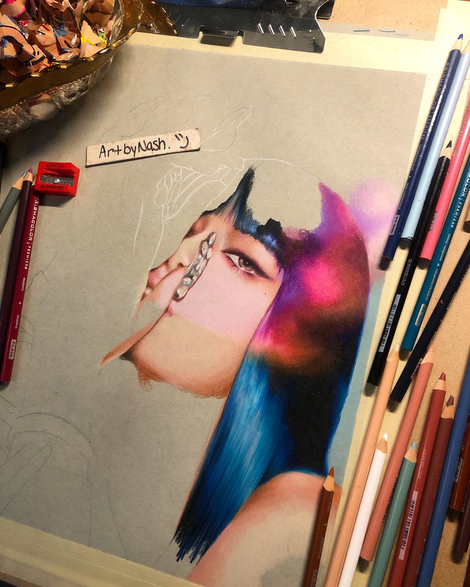 Lalisa portrait progress #LALISASolo #LALISA #blackpink #art #portrait #drawing