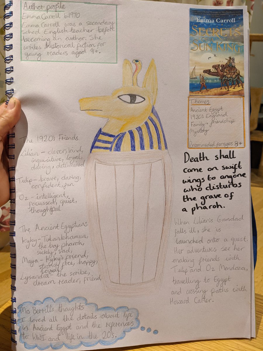 Rainbow_teach's tweet photo. Starting work on a giant recommendations book for my classroom with this page for #SecretsofaSunKing by @emmac2603 but not sure what to add next! Going to populate a few pages with some recent reads and hope it will inspire the kids to try something new. https://t.co/HjAYApuoQ6