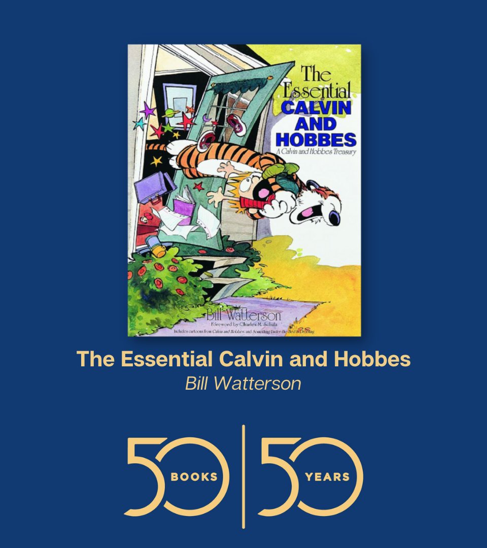 Powells's tweet photo. The Essential Calvin and Hobbes by Bill Watterson
Pub. 1988
“No matter your age, Calvin and Hobbes portrays an imaginative world full of wit, wonder, and laughter.”

Buy the book: https://t.co/X3AAXIfpDr

#50YearsofPowells #50Books50Years https://t.co/wZJIBlHRlw
