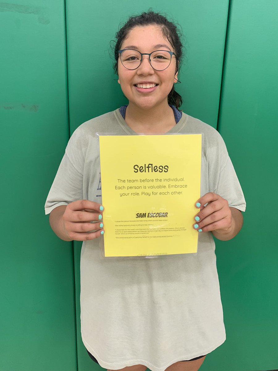 W.O.W. Winner! Selfless.💚 Way to go, Sam!