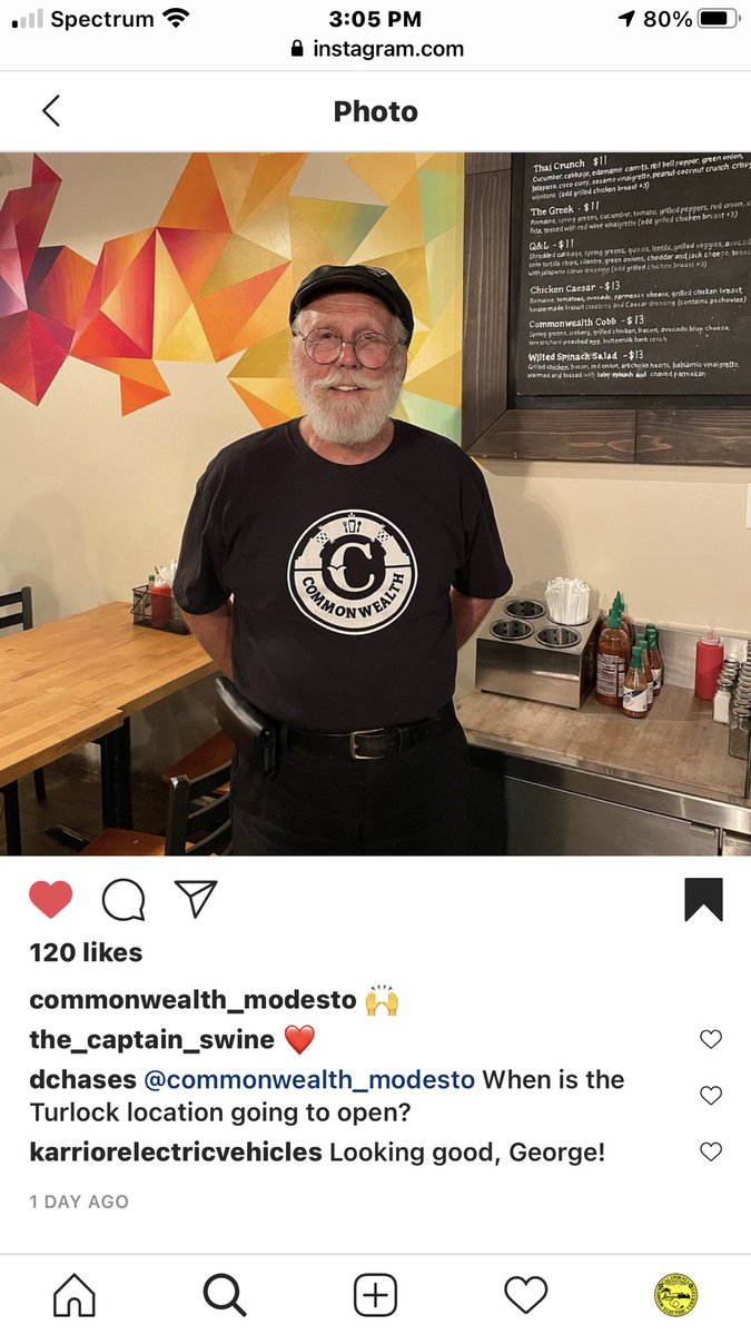 ModestoMachine's tweet image. George wore his Commonwealth tshirt in Commonwealth brewery in modesto and the owner took his photo. Now he's on their Instagram page❤️