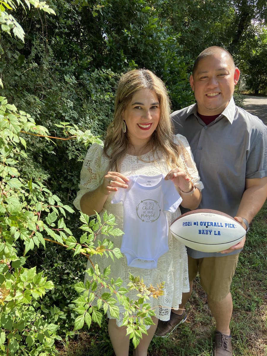 <a href="/CoachQuocLa/">Coach La</a> and I are excited to share that our #1 Overall 🏈 Pick will be joining us by the end of the year. Daddy can’t wait to have a buddy to watch the Super Bowl with!!!#OurLittleBlessing