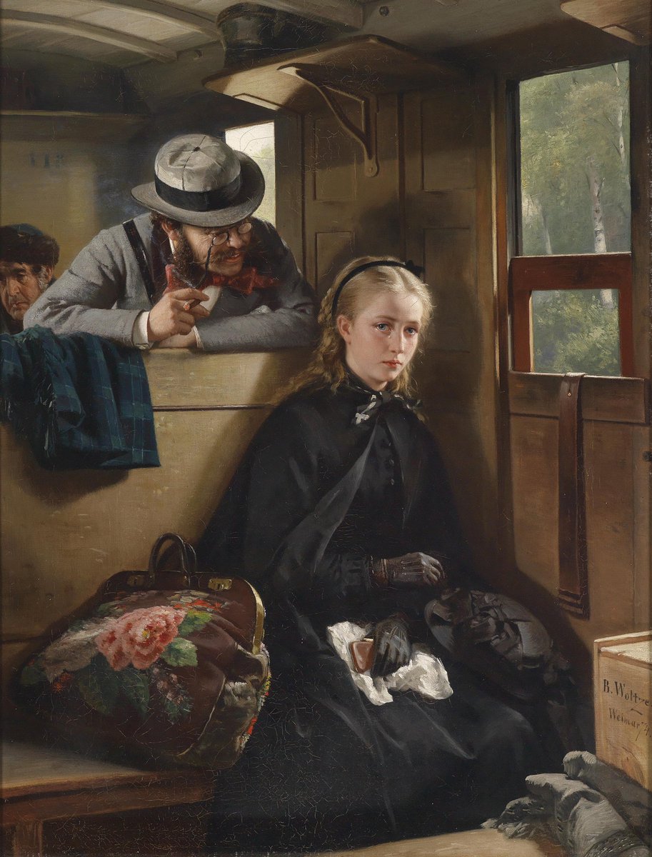 wikivictorian's tweet photo. The Irritating Gentleman, by German painter Berthold Woltze (1874). In private collection. https://t.co/0Zrmp8GaMZ