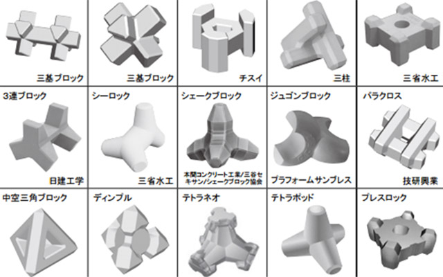 テトラポットってこんなに種類あるんですね😲｢あの防波堤のテトラは