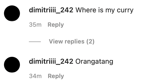 Speak out about racism in Australia. Post a picture of yourself. Get told to go make curry for someone. Then get called a monkey while also disrespecting your name. Standard.
