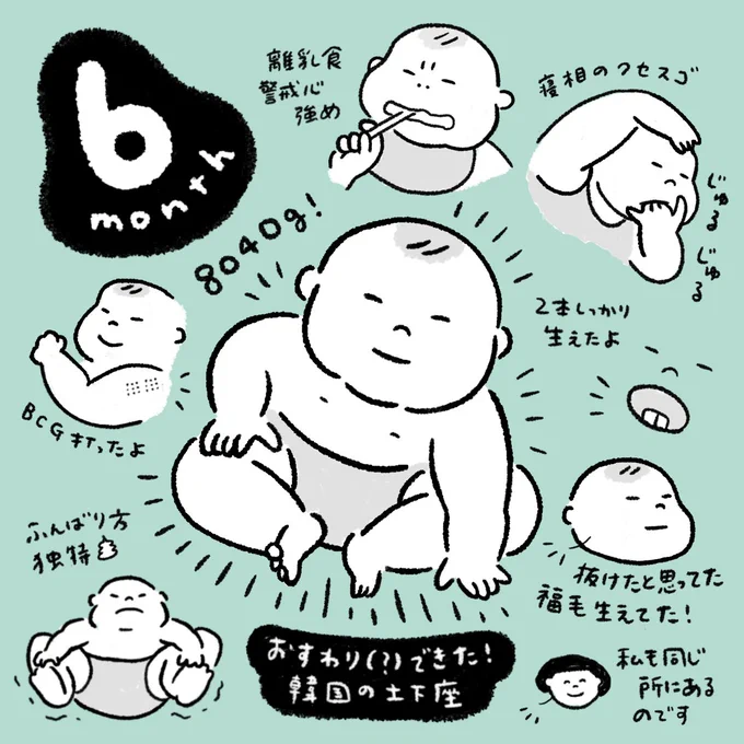 息子6ヶ月! #育児絵日記 