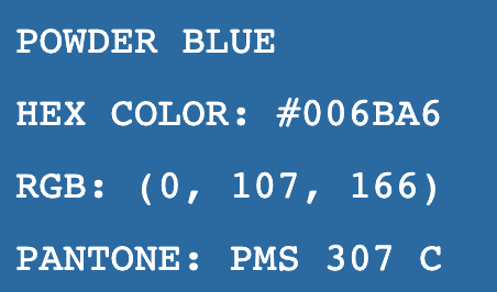 powder blue pantone